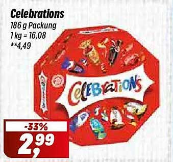 Celebrations 186 g Packung 1 kg = 16,08