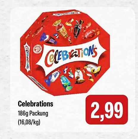 Celebrations 186g Packung (16,08/kg)