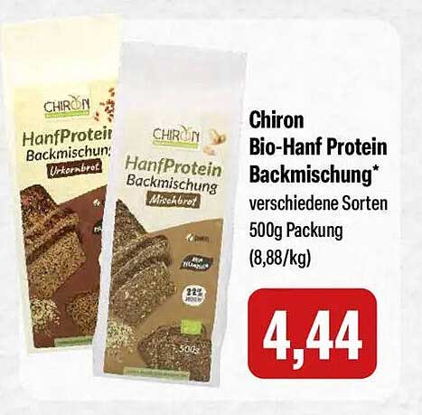 Chiron Bio-Hanf Protein Backmischung* verschiedene Sorten 500g Packung (8,88/kg)