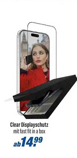 Clear Displayschutz mit fast fit in a box