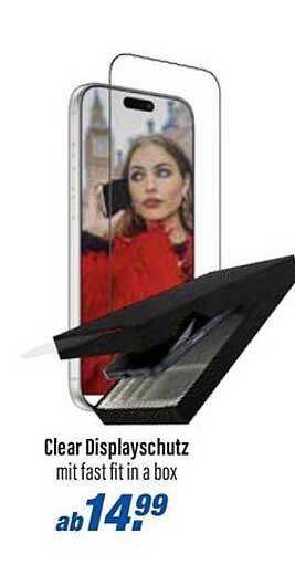 Clear Displayschutz mit fast fit in a box