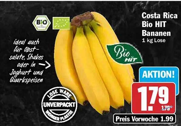Costa Rica Bio HIT Bananen 1 kg Lose