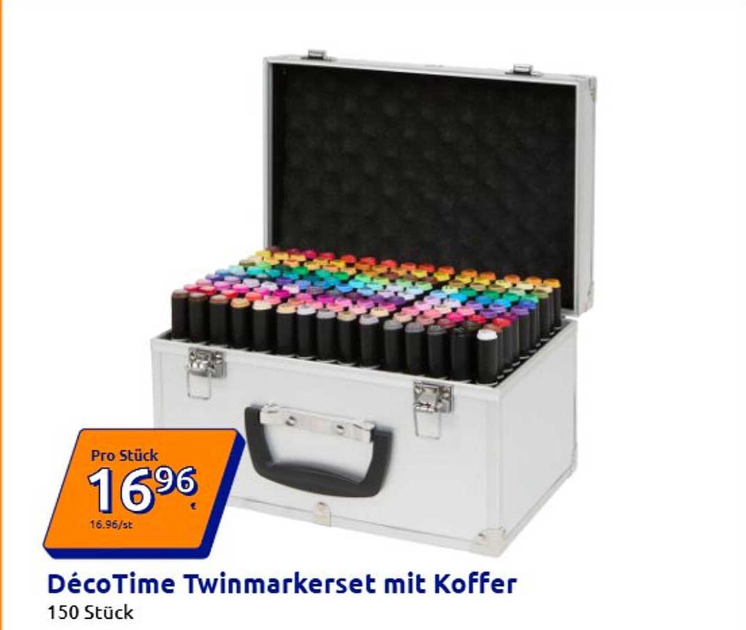 DécoTime Twinmarkerset mit Koffer 150 Stück