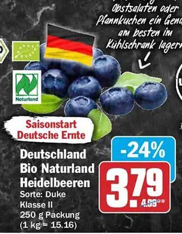 Deutschland Bio Naturland Heidelbeeren