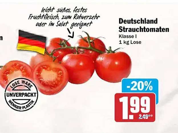 Deutschland Strauchtomaten Klasse I 1 kg Lose
