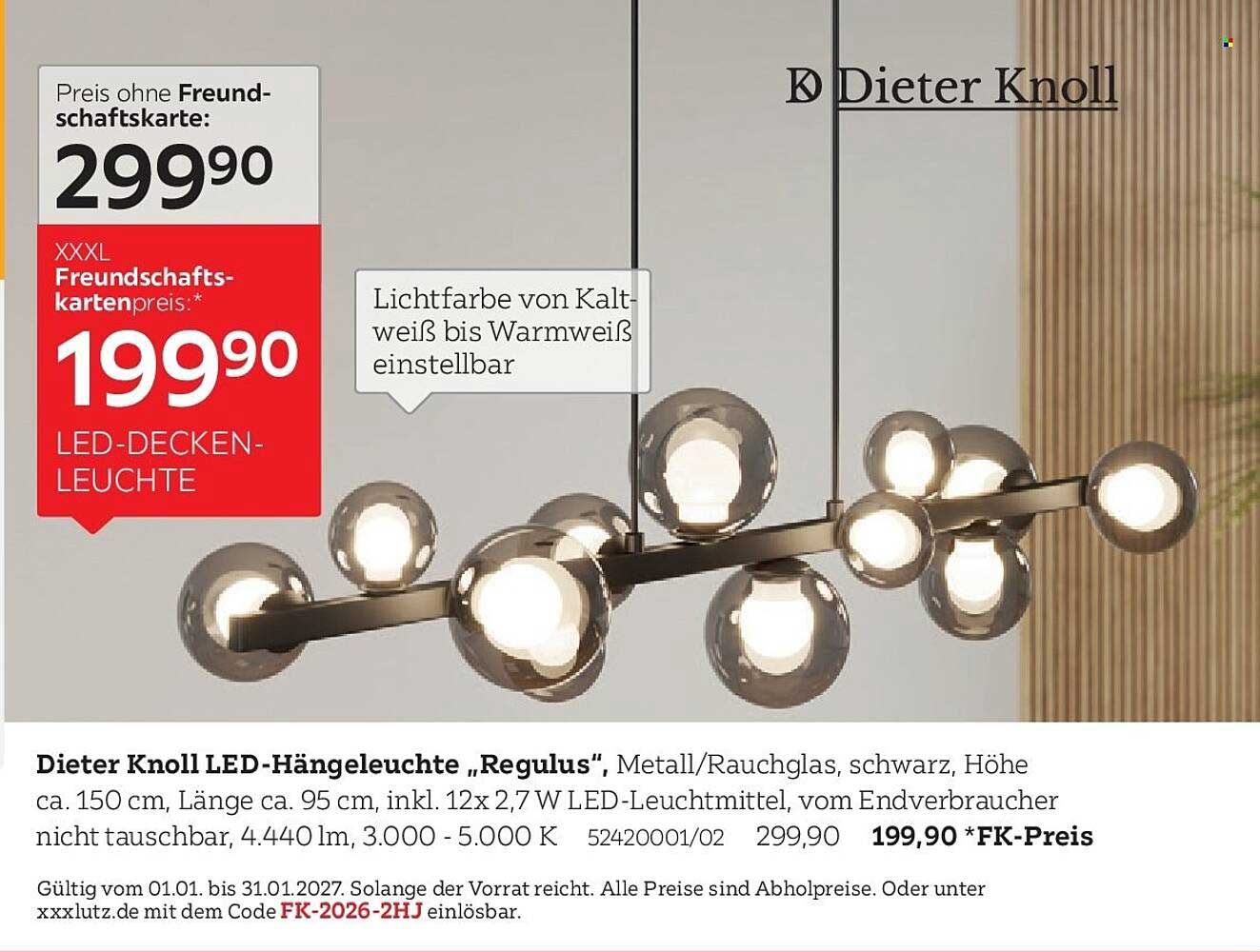 Dieter Knoll LED-Hängeleuchte „Regulus“