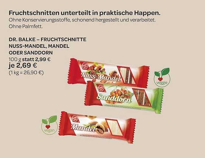 DR. BALKE – FRUCHTSCHNITTE NUSS-MANDEL, MANDEL ODER SANDDORN