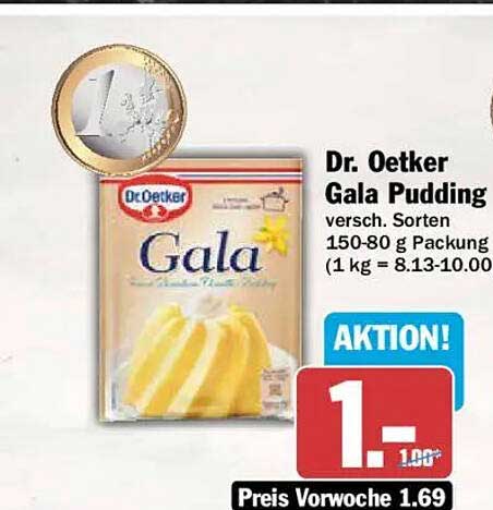 Dr. Oetker Gala Pudding versch. Sorten 150-80 g Packung (1 kg = 8.13-10.00