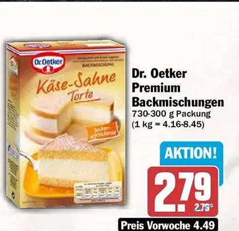 Dr. Oetker Premium Backmischungen 730-300 g Packung (1 kg = 4.16-8.45)
