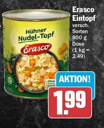 Erasco Eintopf versch. Sorten 800 g Dose (1 kg = 2,49)