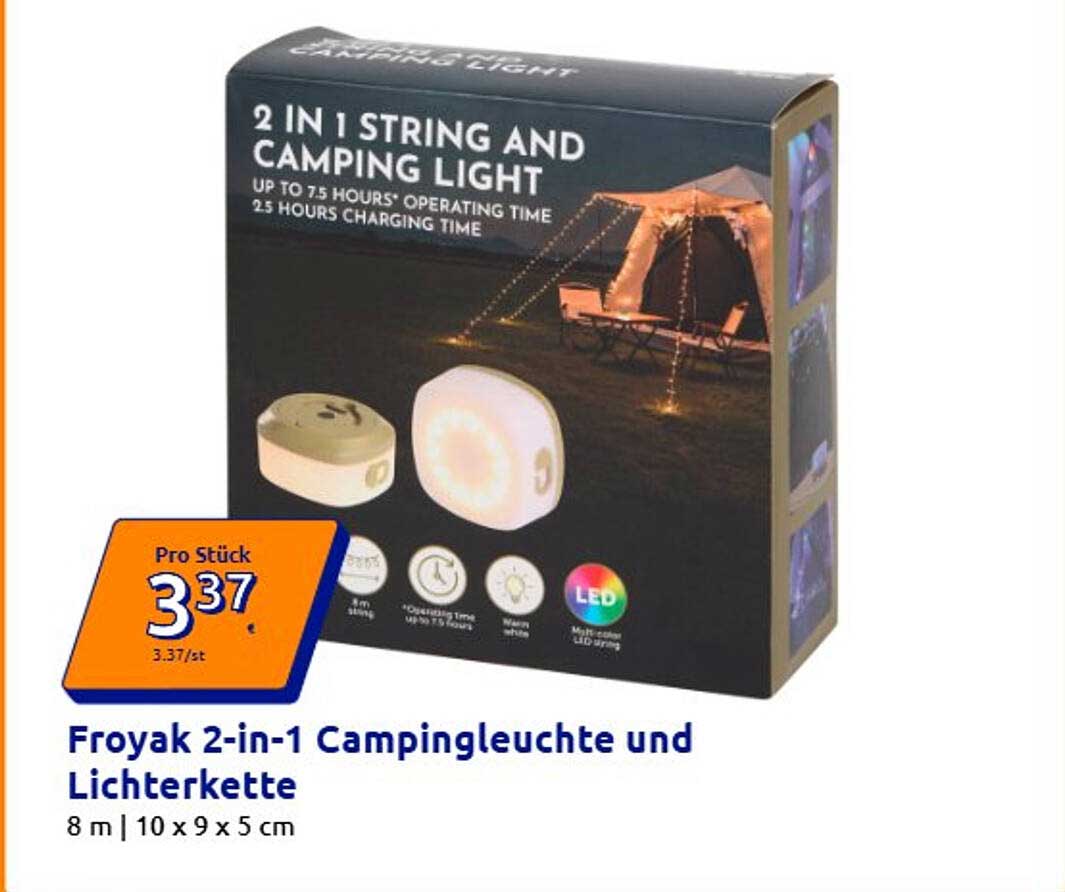 Froyak 2-in-1 Campingleuchte und Lichterkette