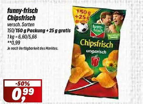 funny-frisch Chipsfrisch versch. Sorten 150/150 g Packung + 25 g gratis