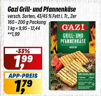 Gazi Grill- und Pfannenkäse versch. Sorten, 43/45 % Fett i. Tr., 2er 160 - 200 g Packung