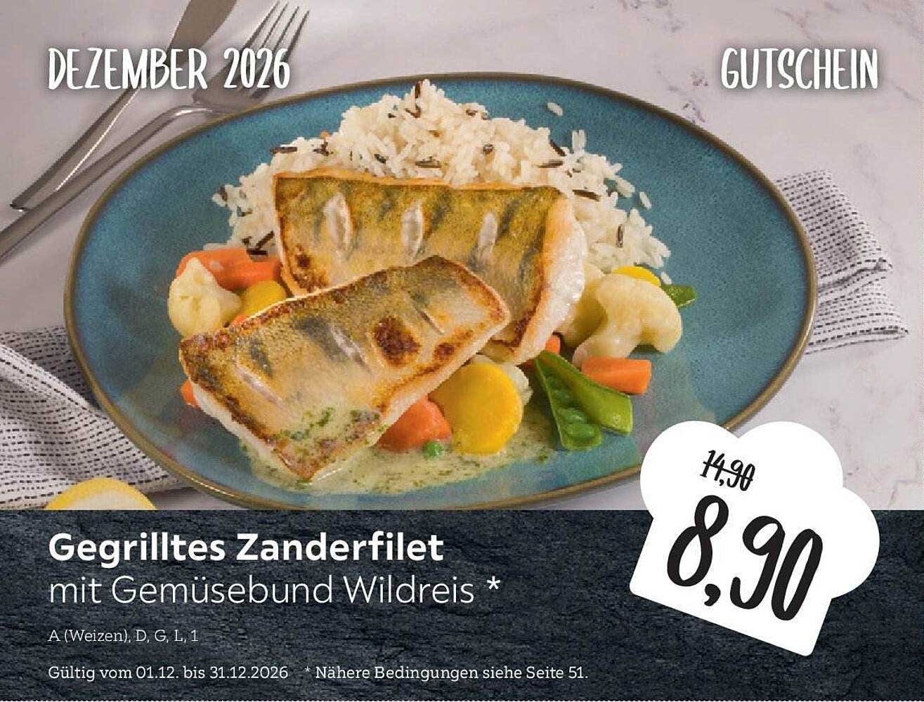 Gegrilltes Zanderfilet mit Gemüsebund Wildreis