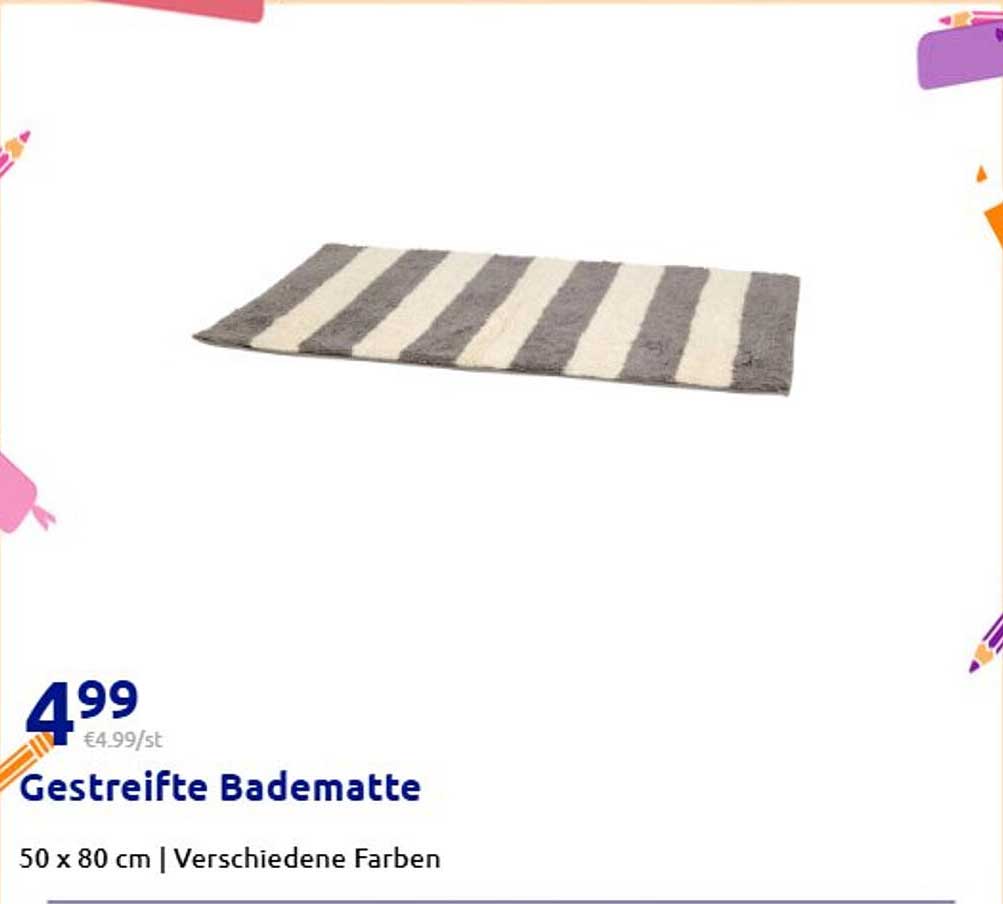Gestreifte Badematte