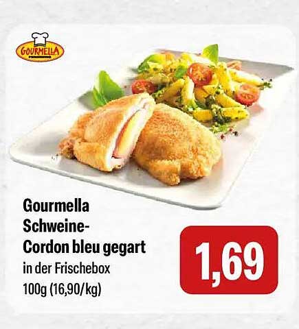 Gourmella Schweine-Cordon bleu gegart in der Frischebox 100g (16,90/kg)
