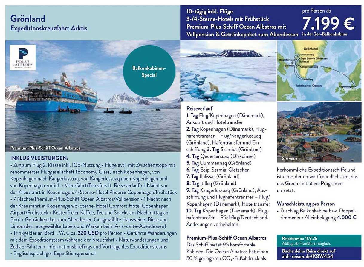Grönland Expeditionskreuzfahrt Arktis