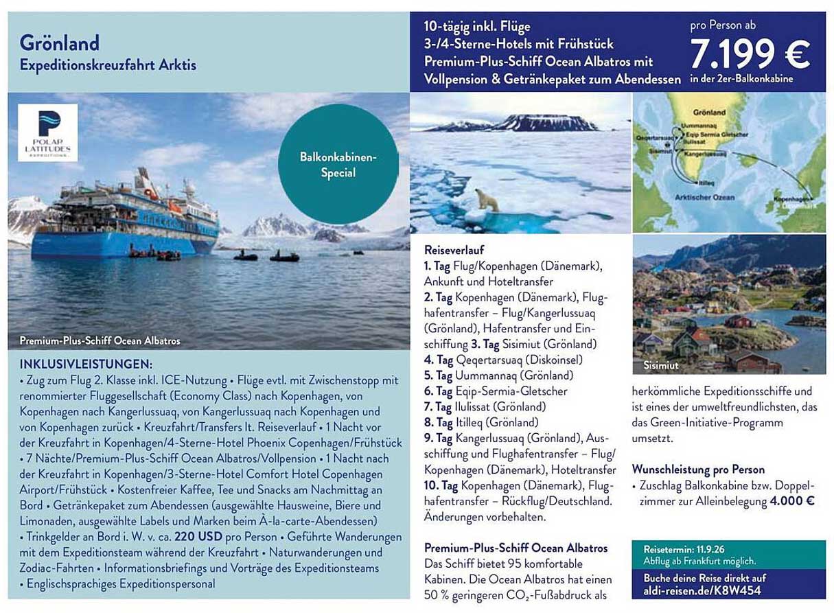 Grönland Expeditionskreuzfahrt Arktis
