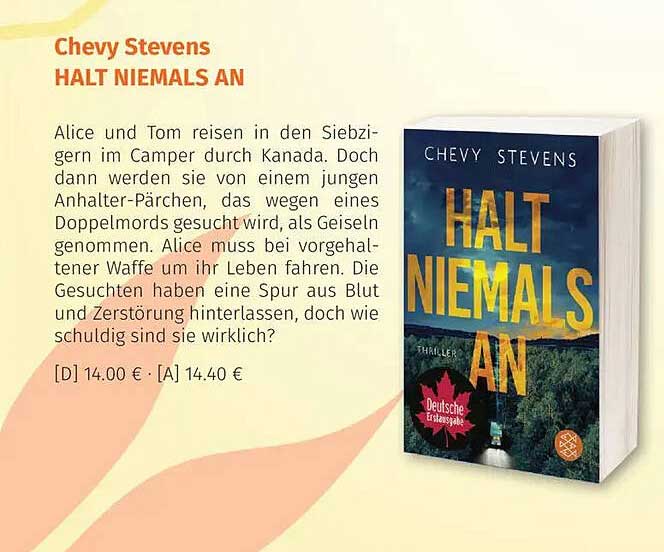 HALT NIEMALS AN