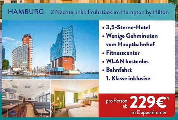 HAMBURG 2 Nächte, inkl. Frühstück im Hampton by Hilton
