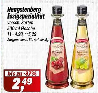 Hengstenberg Essigspezialität versch. Sorten 500 ml Flasche