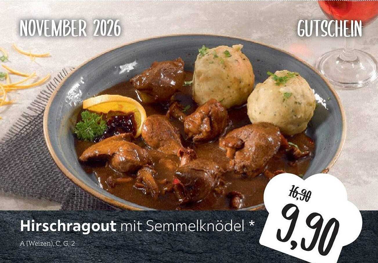 Hirschragout mit Semmelknödel