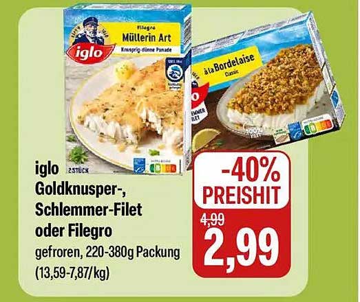 iglo Goldknusper-, Schlemmer-Filet oder Filegro