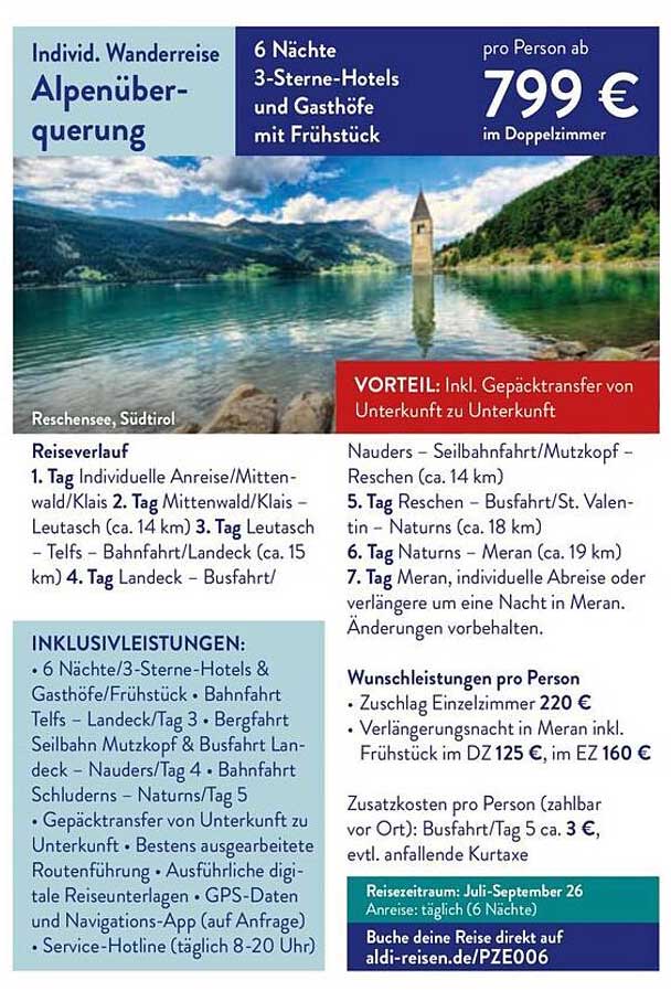 Individ. Wanderreise Alpenüber-querung