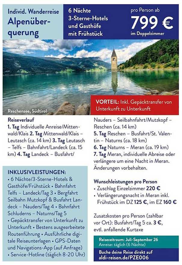 Individ. Wanderreise Alpenüberquerung