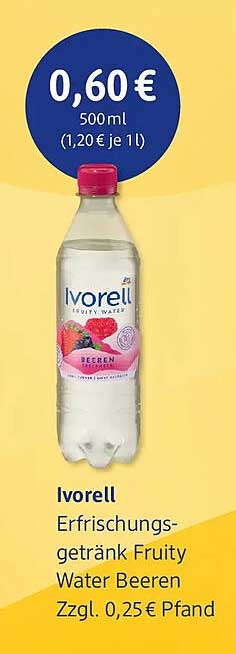 Ivorell Erfrischungsgetränk Fruity Water Beeren zzgl. 0,25 € Pfand