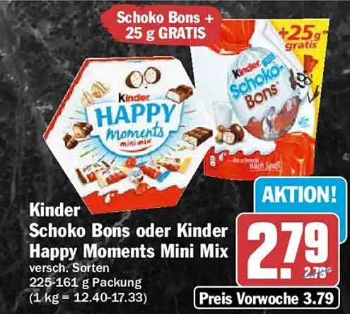 Kinder Schoko Bons oder Kinder Happy Moments Mini Mix