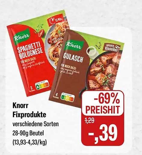 Knorr Fixprodukte verschiedene Sorten 28-90g Beutel