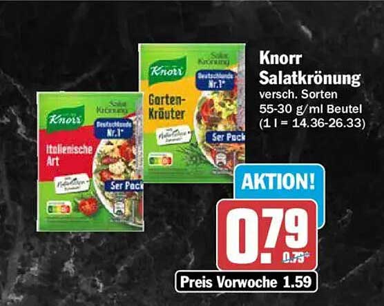 Knorr Salatkrönung versch. Sorten 55-30 g/ml Beutel (1 l = 14.36-26.33)