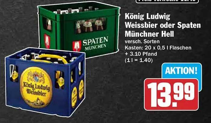 König Ludwig Weissbier oder Spaten Münchner Hell