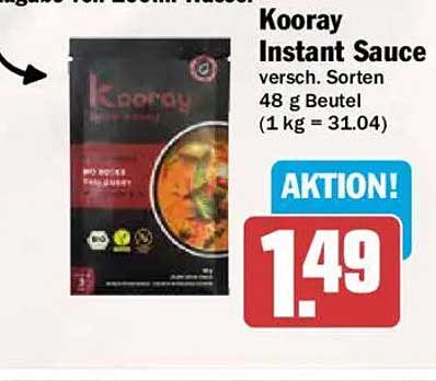Kooray Instant Sauce versch. Sorten 48 g Beutel (1 kg = 31.04)