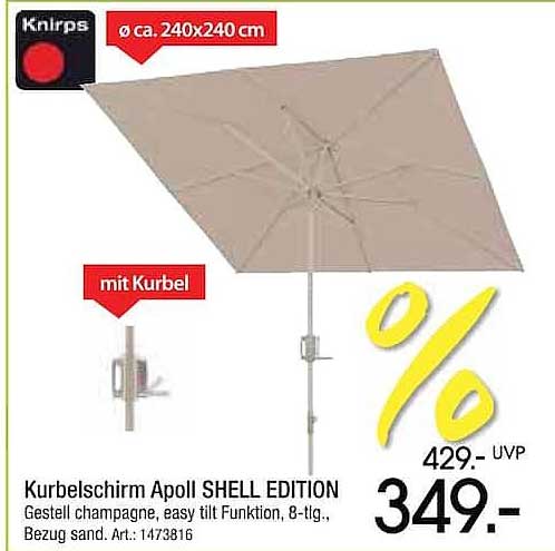 Kurbelschirm Apoll SHELL EDITION