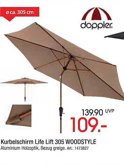 Kurbelschirm Life Lift 305 WOODSTYLE