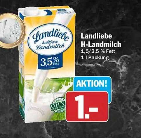 Landliebe H-Milch 1,5/3,5 % Fett 1 l Packung