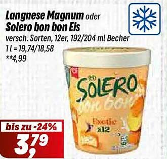 Langnese Magnum oder Solero bon bon Eis