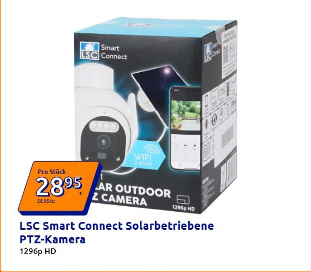 LSC Smart Connect Solarbetriebene PTZ-Kamera 1296p HD