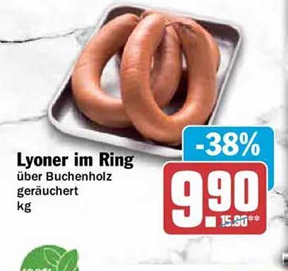 Lyoner im Ring über Buchenholz geräuchert kg