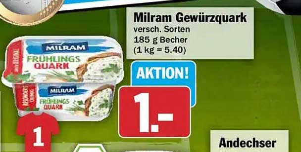 Milram Gewürzquark versch. Sorten 185 g Becher (1 kg = 5.40)