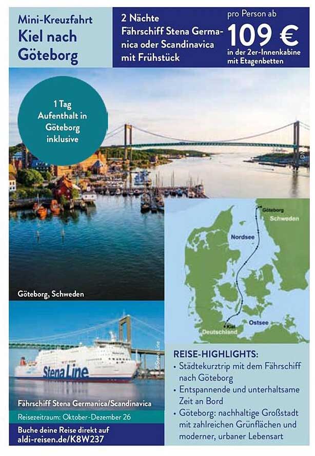 Mini-Kreuzfahrt Kiel nach Göteborg