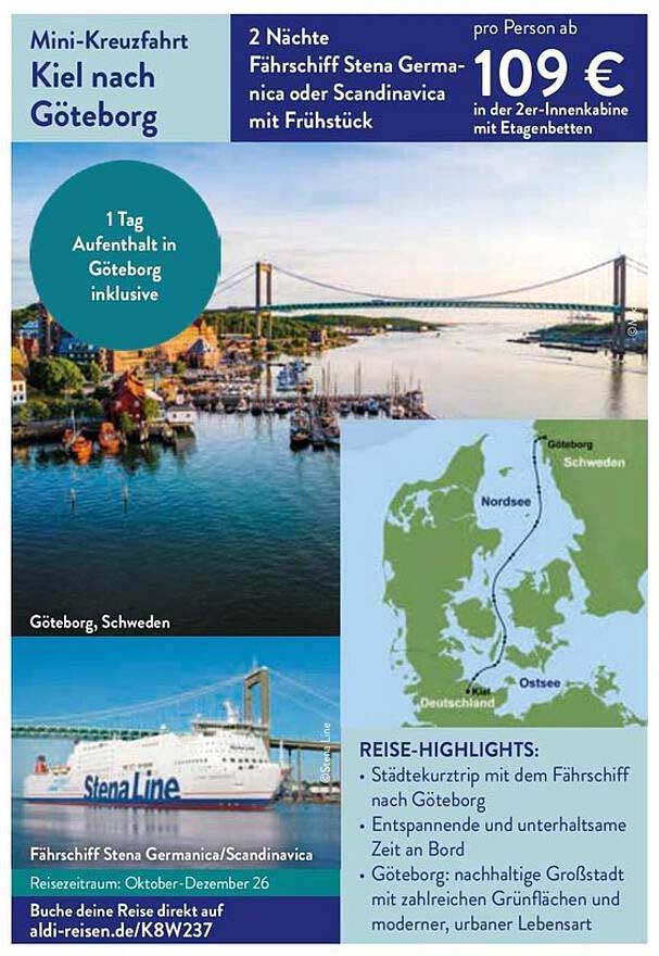 Mini-Kreuzfahrt Kiel nach Göteborg