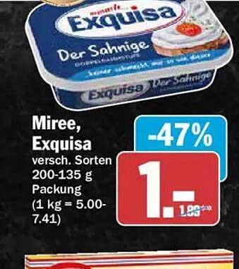 Miree, Exquisa versch. Sorten 200-135 g Packung (1 kg = 5.00-7.41)