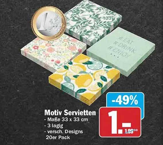 Motiv Servietten - Maße 33 x 33 cm - 3 lagig - versch. Designs 20er Pack