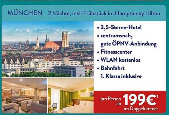 MÜNCHEN 2 Nächte; inkl. Frühstück im Hampton by Hilton