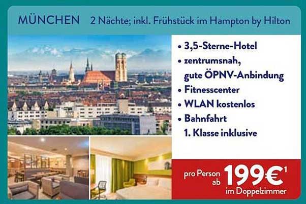 MÜNCHEN 2 Nächte; inkl. Frühstück im Hampton by Hilton