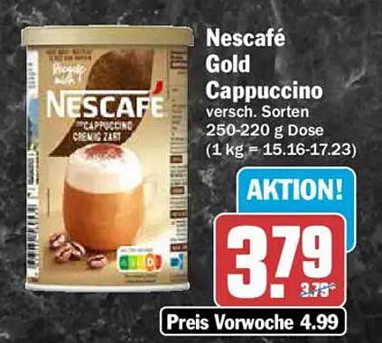 Nescafé Gold Cappuccino versch. Sorten 250-220 g Dose (1 kg = 15.16-17.23)