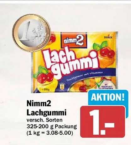 Nimm2 Lachgummi versch. Sorten 325-200 g Packung (1 kg = 3.08-5.00)